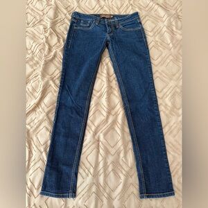 Frankie B. Women's Straight Leg Jeans - Dark Blue Denim
